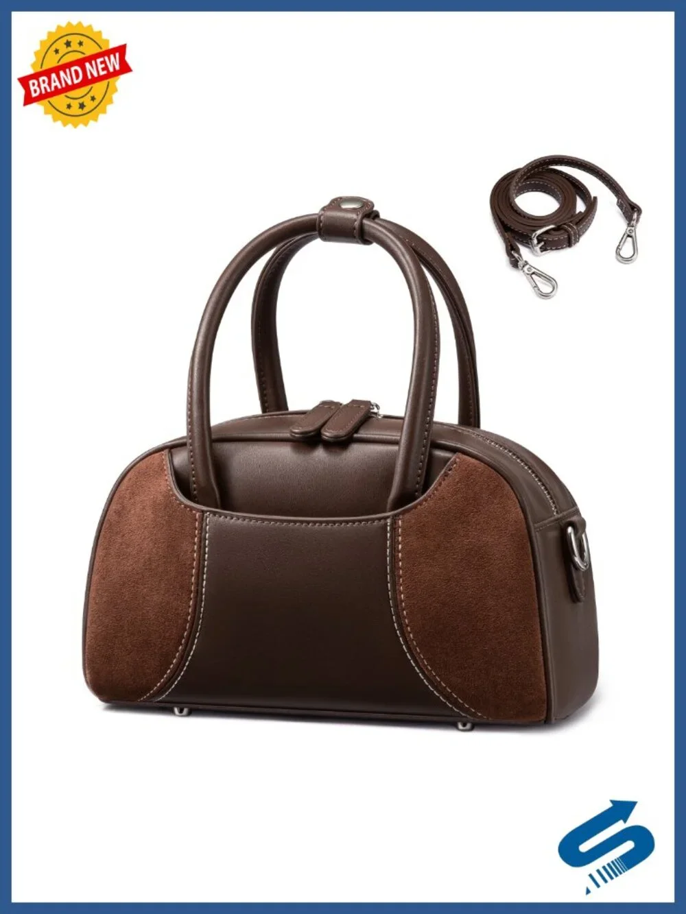 Womens Crossbody Bag RFID Blocking Faux Leather Mini Hobo Purse 3-in-1